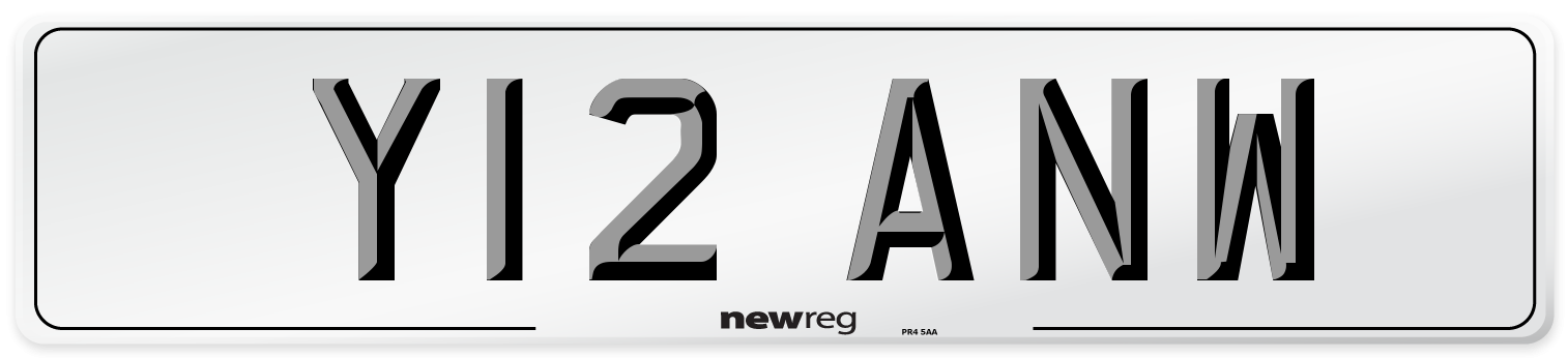 Y12 ANW Number Plate from New Reg